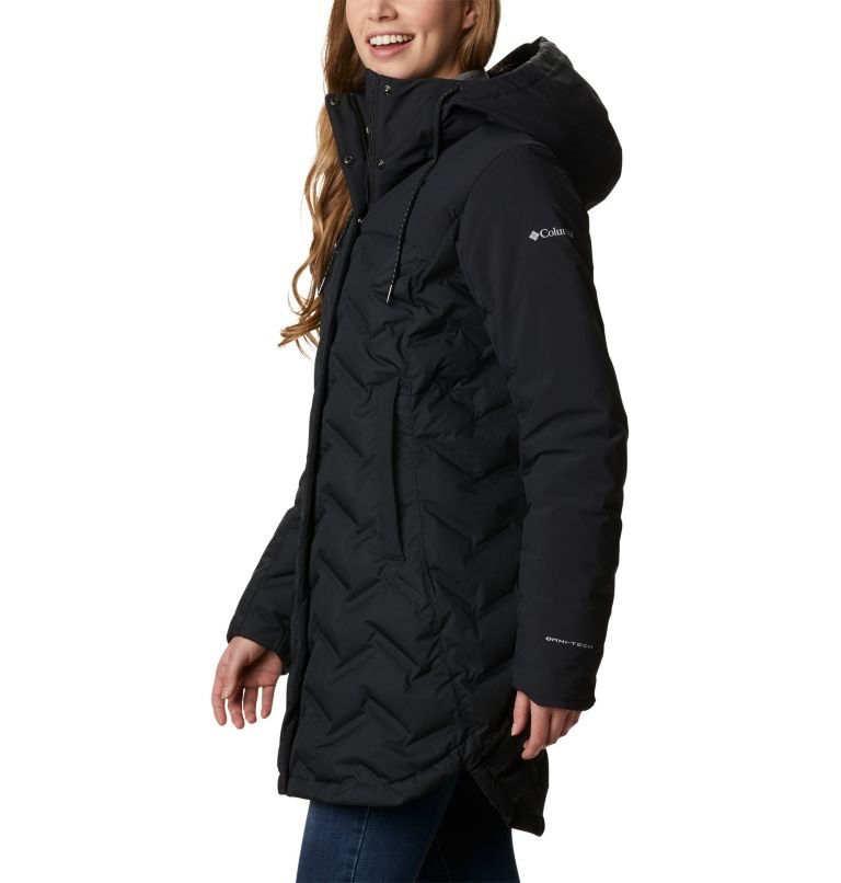 Women's Columbia Mountain Croo Long Down Jackets Black | CA-I8C10