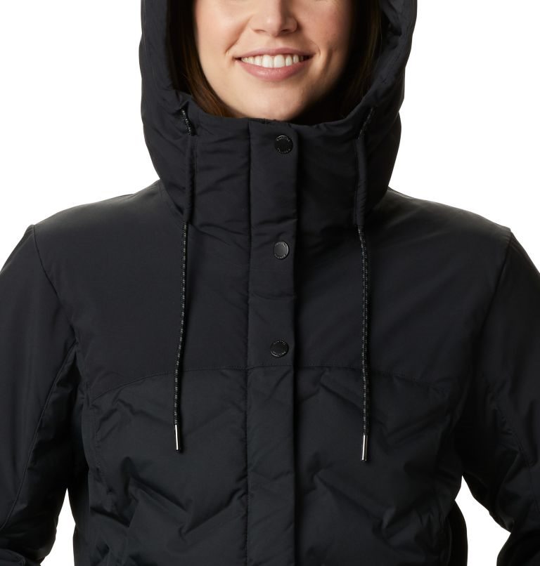 Women's Columbia Mountain Croo Long Down Jackets Black | CA-I8C10