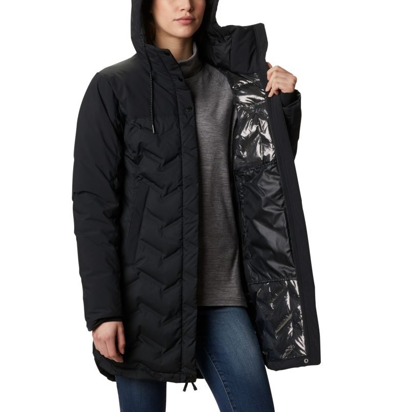 Women's Columbia Mountain Croo Long Down Jackets Black | CA-I8C10