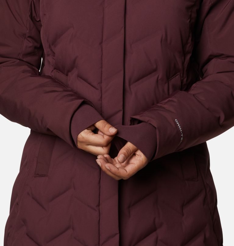 Women's Columbia Mountain Croo Long Down Jackets Burgundy | CA-J1638