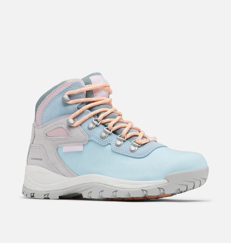 Women's Columbia Newton Ridge Canvas Waterproof Hiking Boots Light Blue | CA-U6531