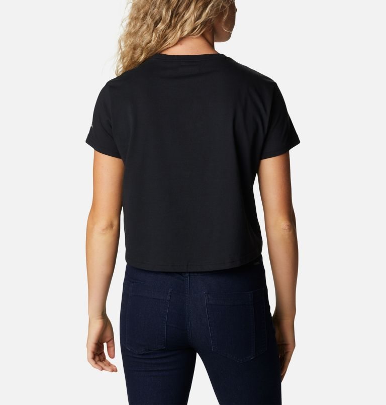 Women's Columbia North Cascades Cropped T Shirts Black | CA-G0654