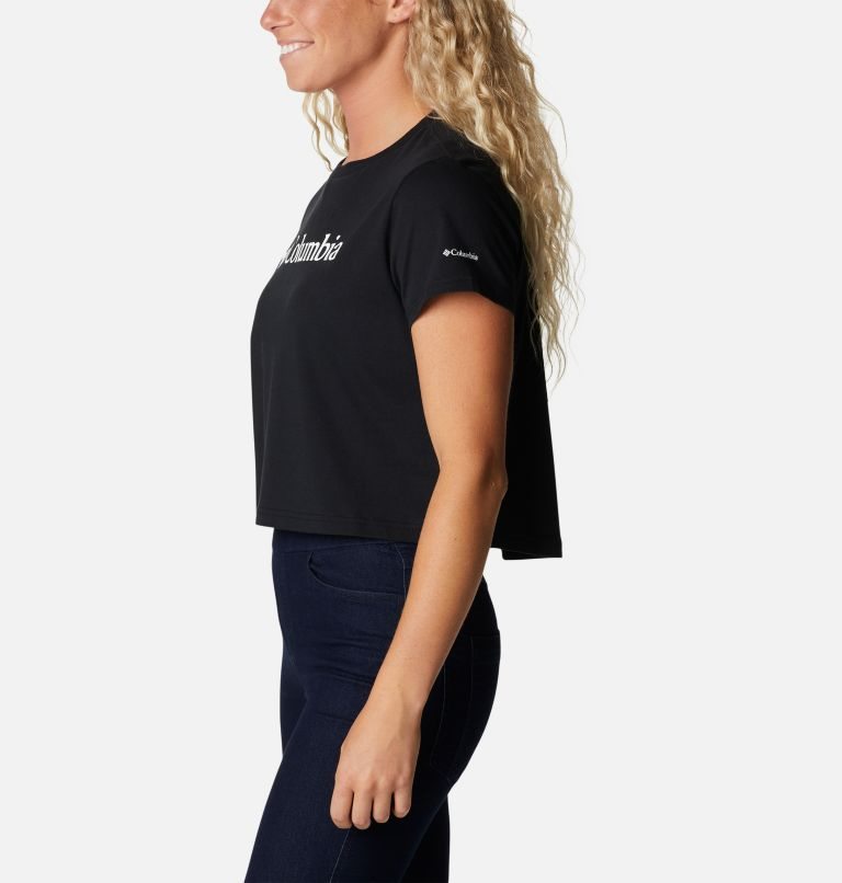 Women's Columbia North Cascades Cropped T Shirts Black | CA-G0654