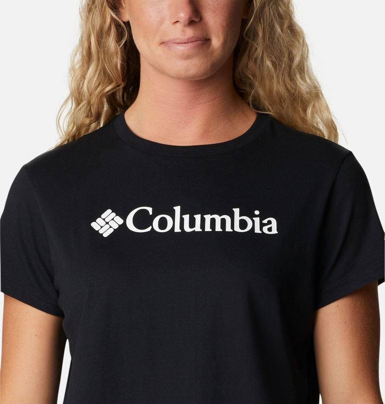 Women's Columbia North Cascades Cropped T Shirts Black | CA-G0654
