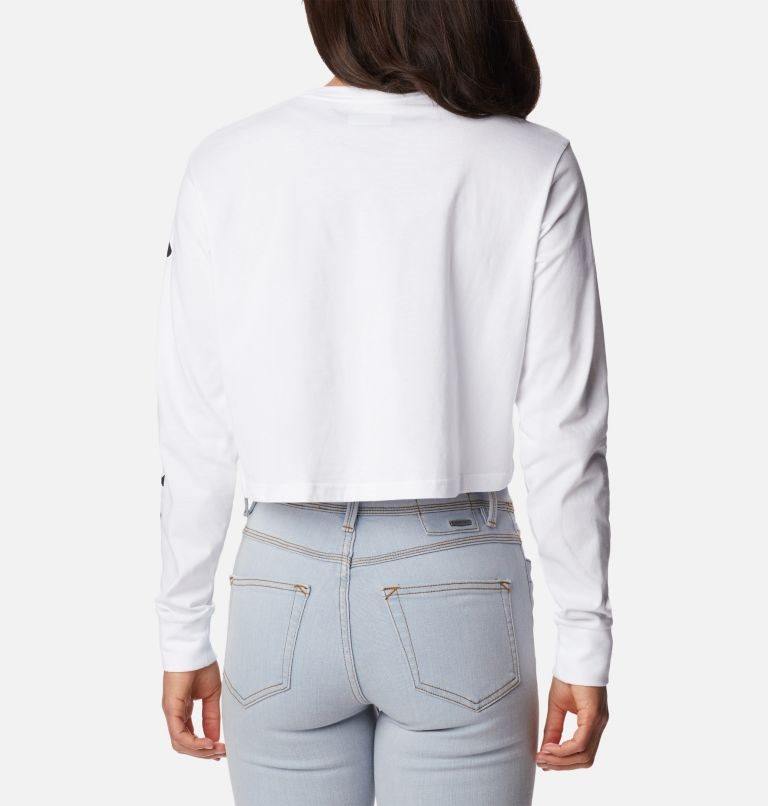 Women's Columbia North Cascades Long Sleeve Cropped Sweatshirts White | CA-KL451