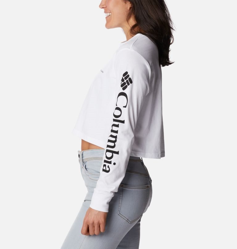 Women's Columbia North Cascades Long Sleeve Cropped Sweatshirts White | CA-KL451