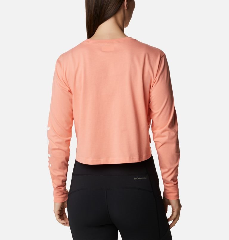 Women's Columbia North Cascades Long Sleeve Cropped Sweatshirts Coral | CA-L03C1