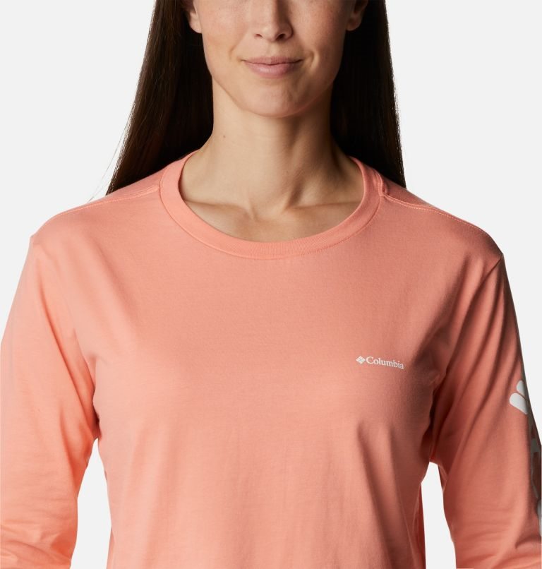 Women's Columbia North Cascades Long Sleeve Cropped Sweatshirts Coral | CA-L03C1