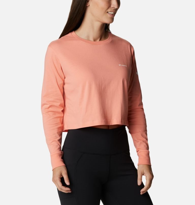 Women's Columbia North Cascades Long Sleeve Cropped Sweatshirts Coral | CA-L03C1