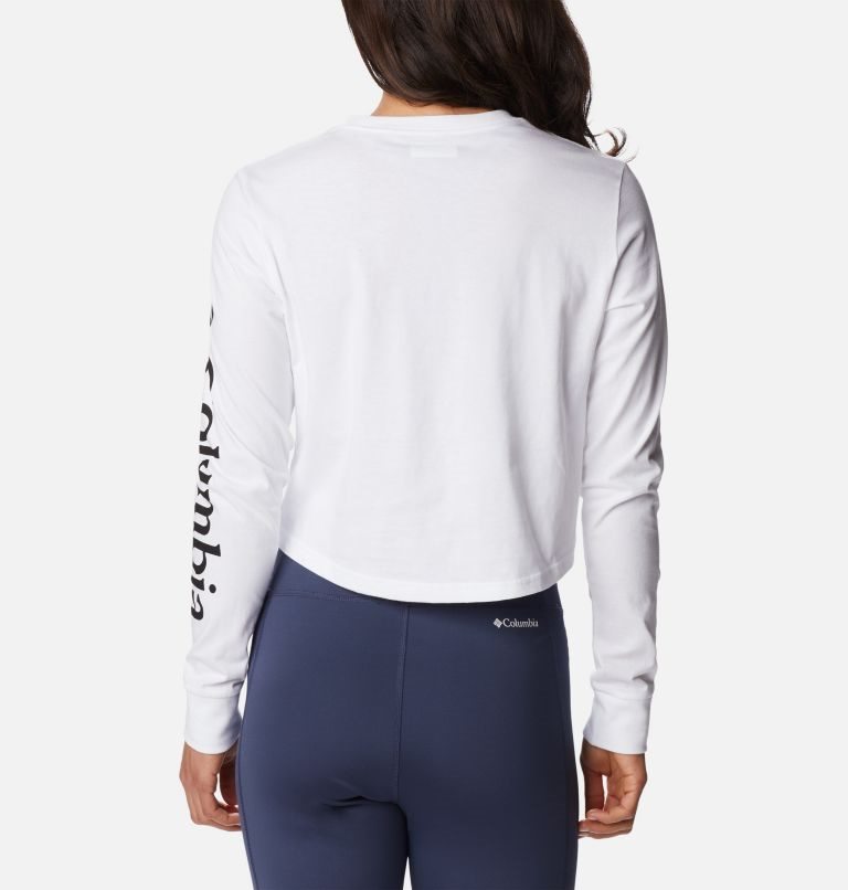 Women's Columbia North Cascades Long Sleeve Cropped Sweatshirts White | CA-Y0A54