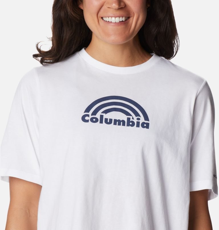 Women's Columbia North Cascades Relaxed T Shirts White | CA-P80CL