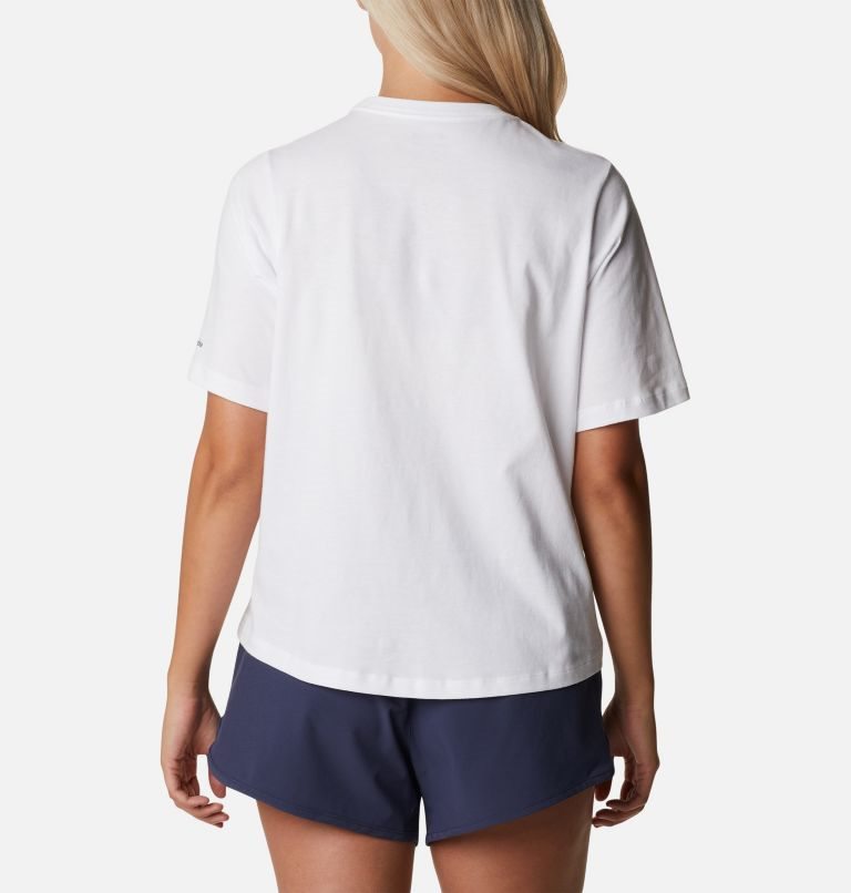 Women's Columbia North Cascades Relaxed T Shirts White | CA-U6845