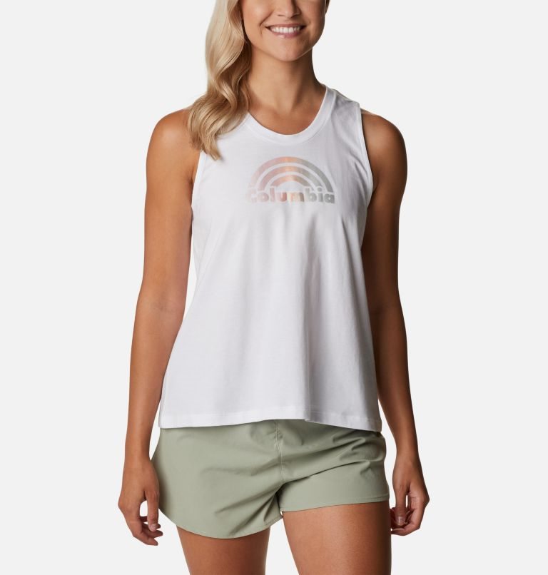 Women\'s Columbia North Cascades Tanks White | CA-O6LC5