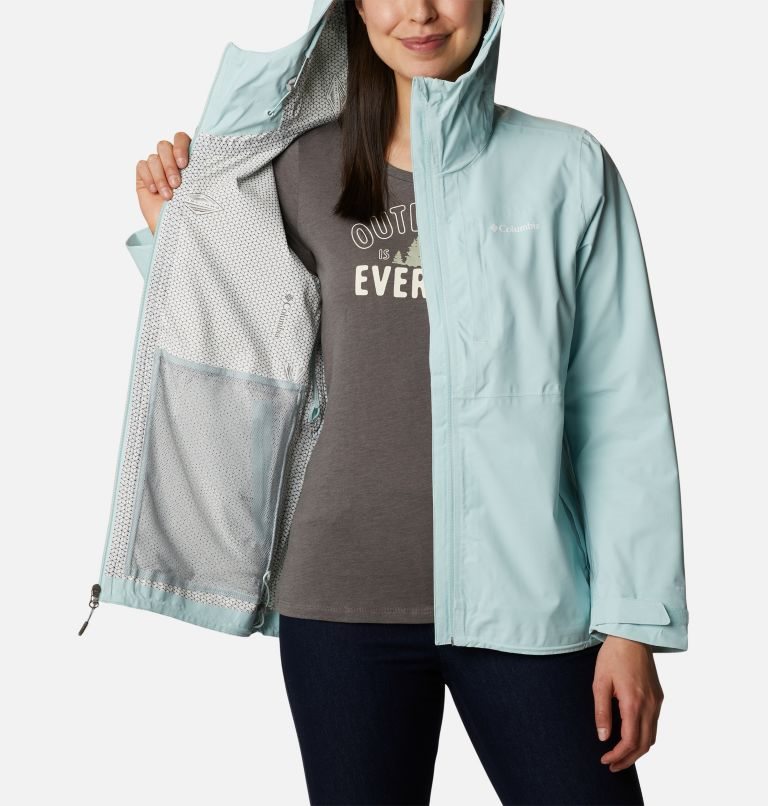 Women's Columbia Omni-Tech Ampli-Dry Shell Jackets Turquoise | CA-O83A1