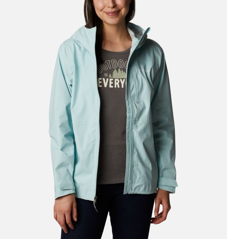 Women's Columbia Omni-Tech Ampli-Dry Shell Jackets Turquoise | CA-O83A1
