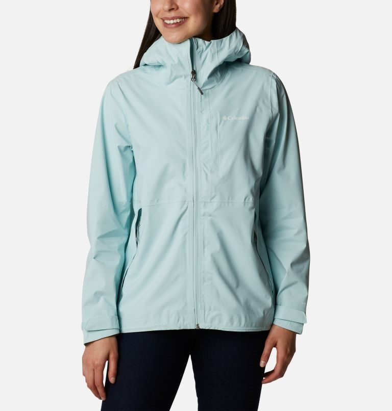 Women\'s Columbia Omni-Tech Ampli-Dry Shell Jackets Turquoise | CA-O83A1