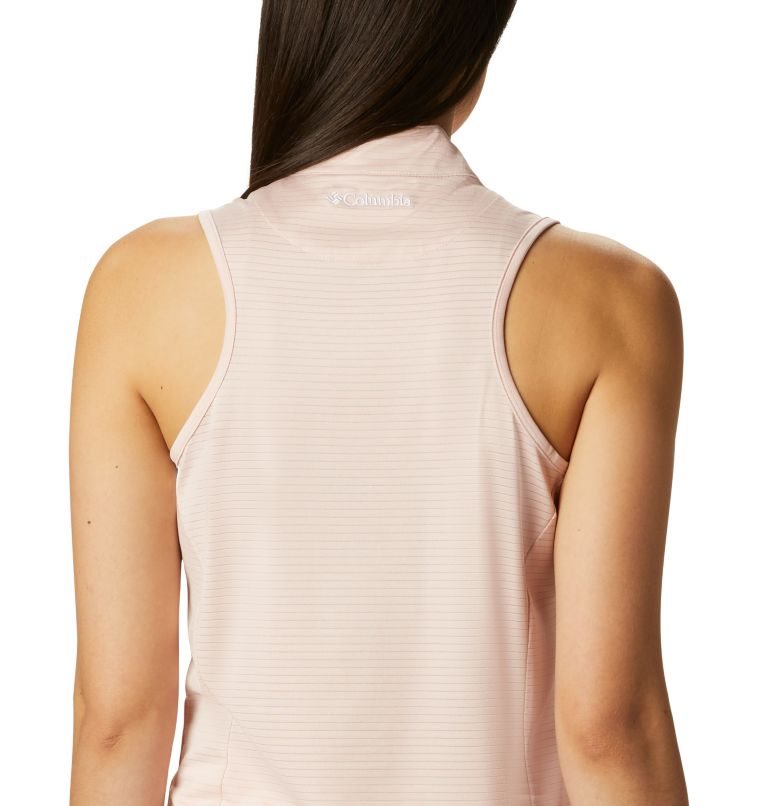 Women's Columbia Omni-Wick Hole High Sleeveless Polo Shirts Pink | CA-O3510