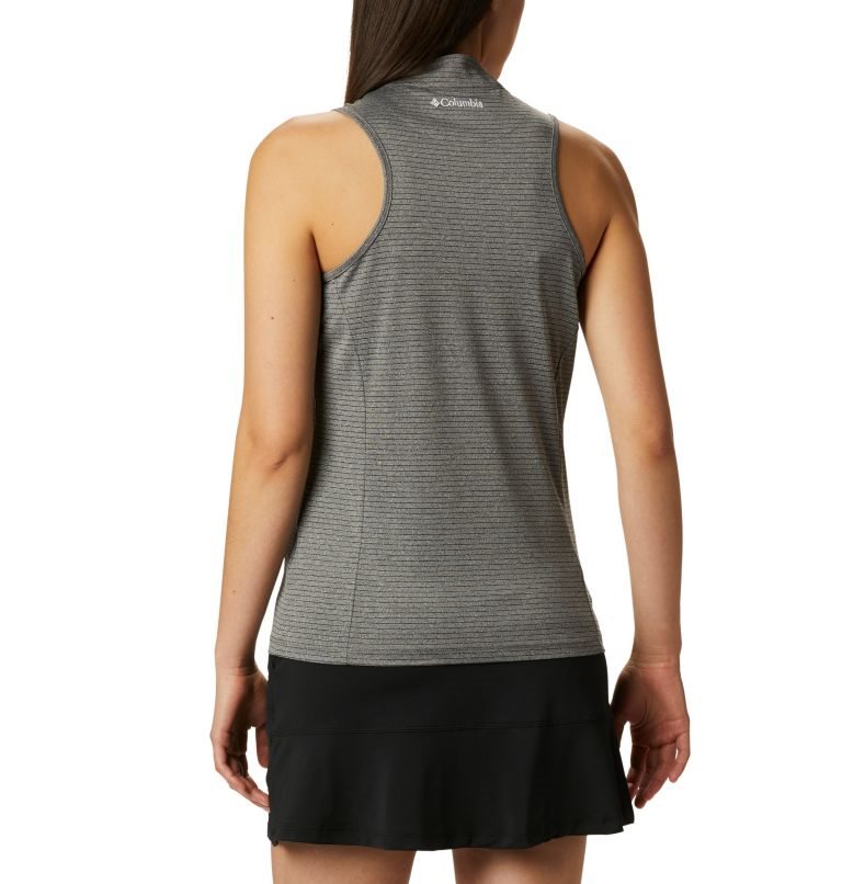 Women's Columbia Omni-Wick Hole High Sleeveless Polo Shirts Dark Grey | CA-WC154