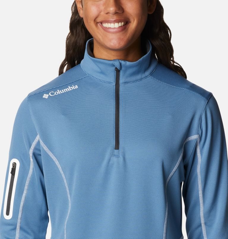 Women's Columbia Omni-Wick Shotgun Quarter-Zip Sweatshirts Blue | CA-Y5830