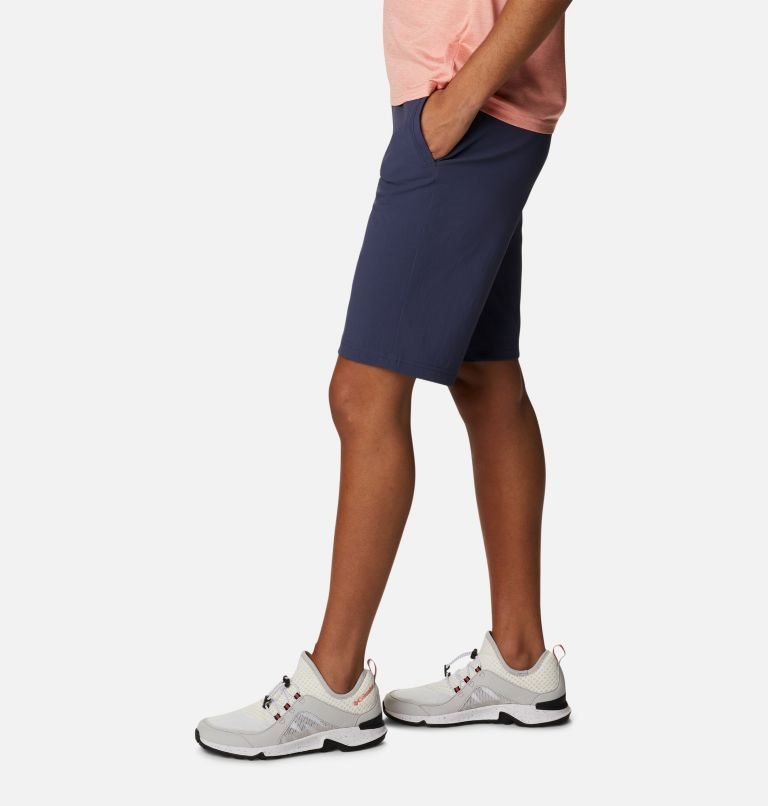 Women's Columbia On The Go Long Shorts Navy | CA-V5C83