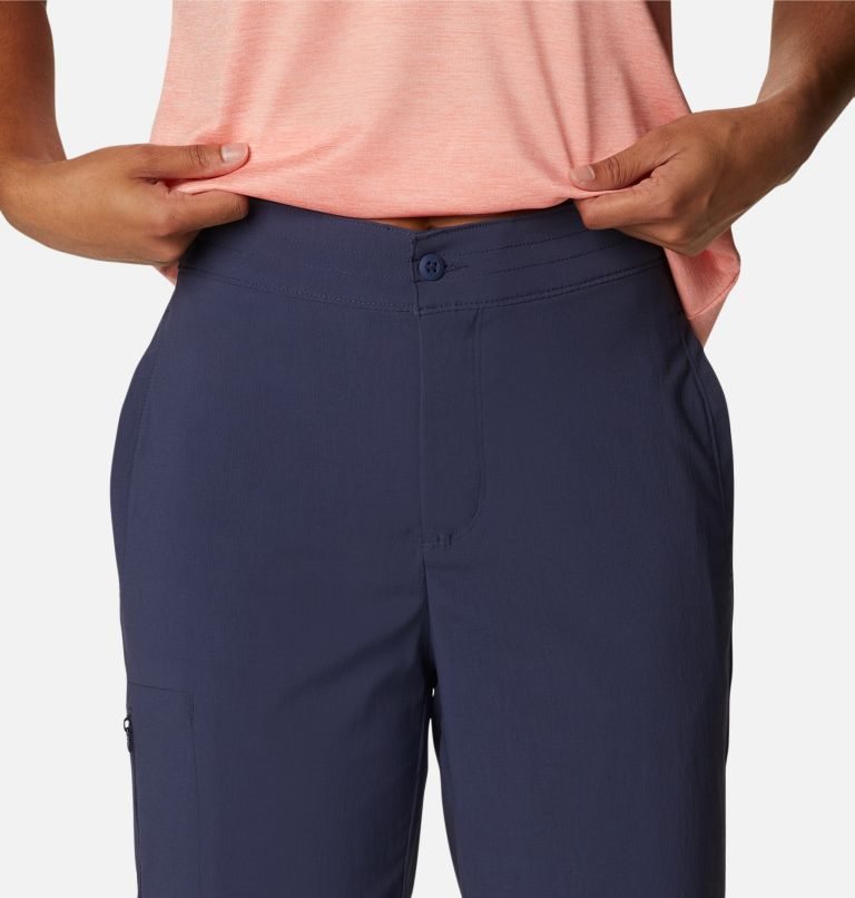 Women's Columbia On The Go Long Shorts Navy | CA-V5C83