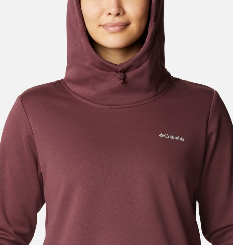 Women's Columbia Out-Shield Dry Fleece Hoodie Maroon | CA-B8601