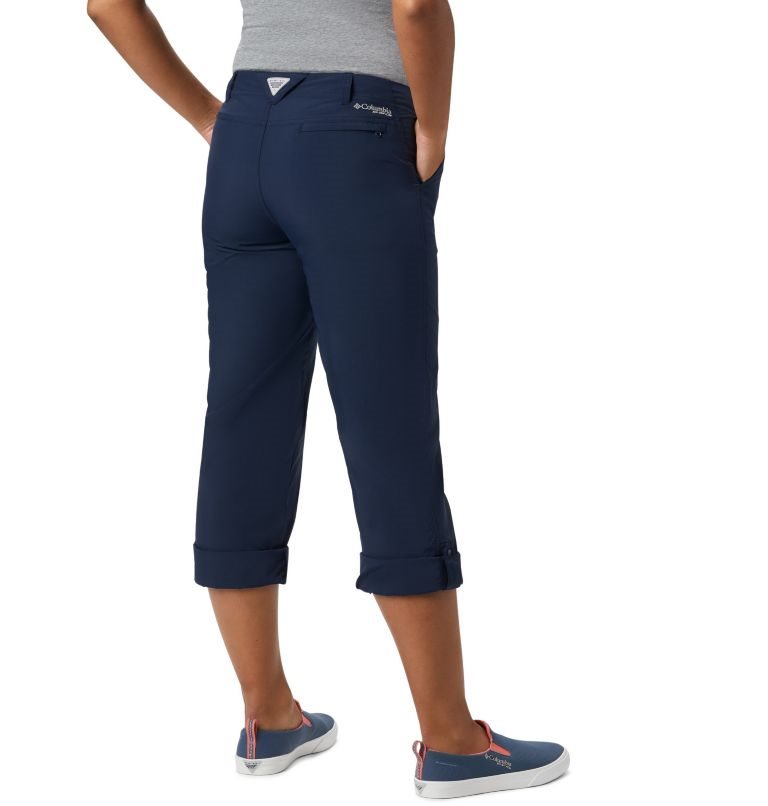 Women's Columbia PFG Aruba Roll Up Pants Navy | CA-P0C54