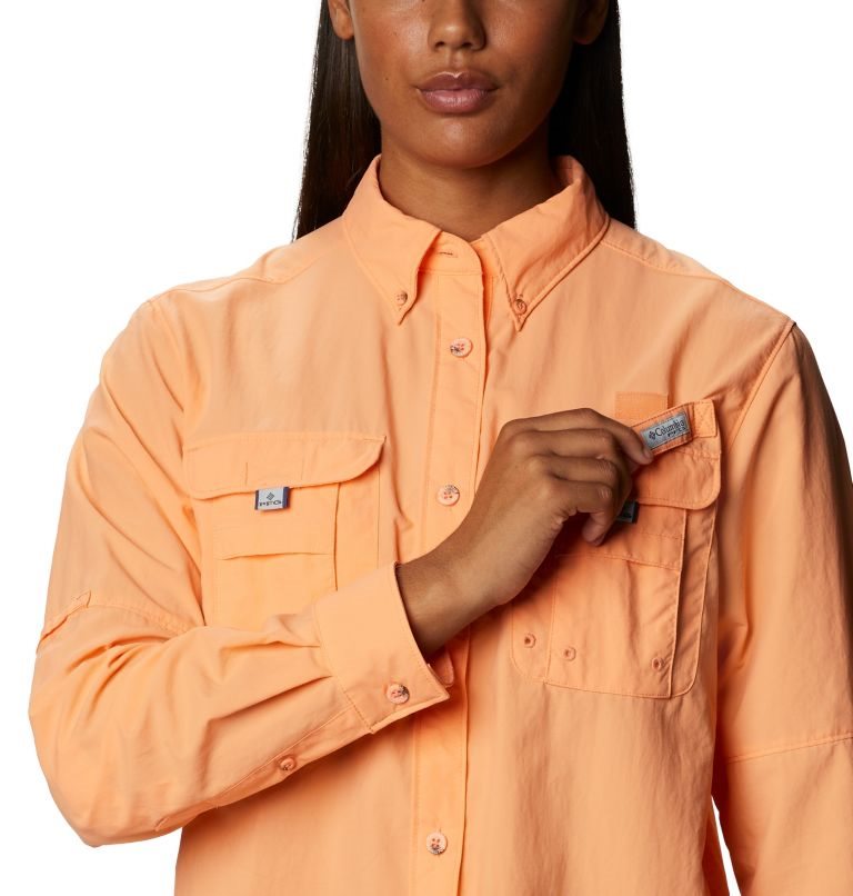 Women's Columbia PFG Bahama Long Sleeve Shirts Orange | CA-BC854