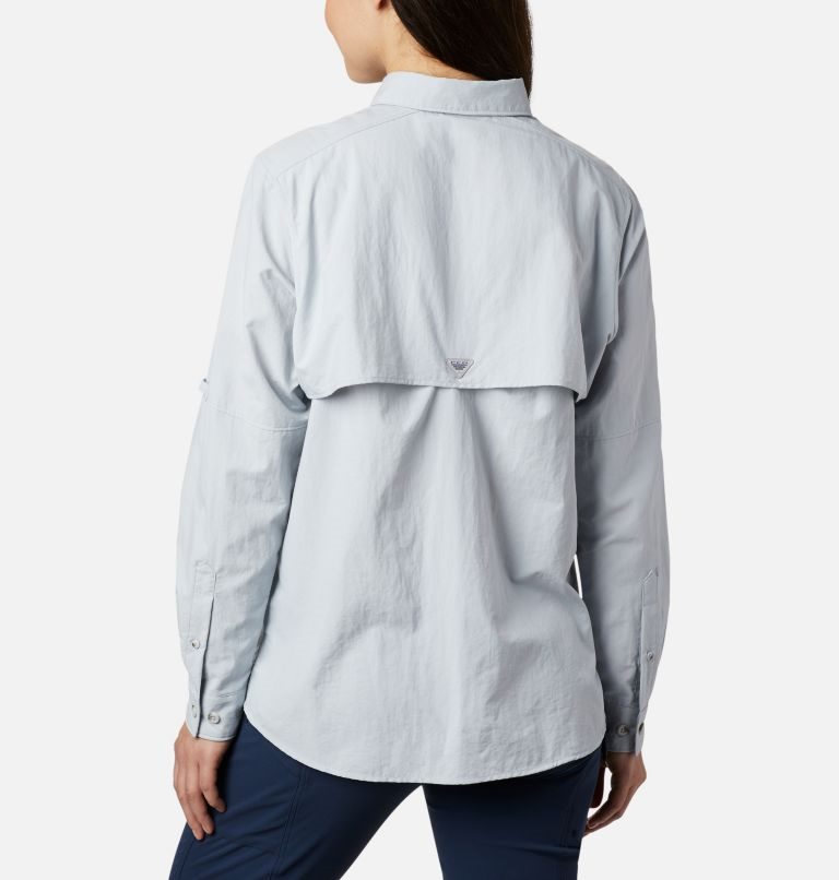 Women's Columbia PFG Bahama Long Sleeve Shirts Light Grey | CA-O40A3