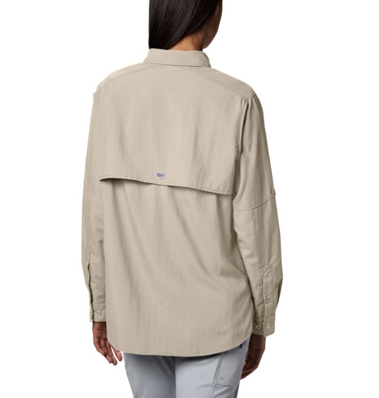 Women's Columbia PFG Bahama Long Sleeve Shirts Light Grey | CA-OC41A