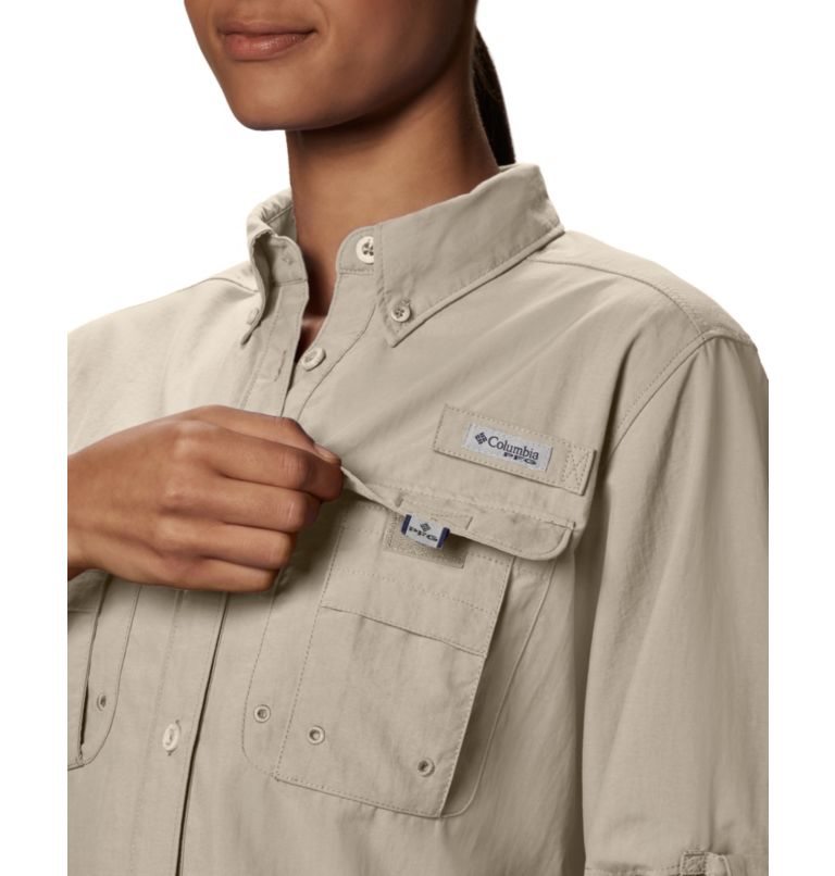 Women's Columbia PFG Bahama Long Sleeve Shirts Light Grey | CA-OC41A