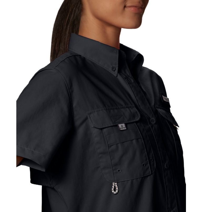 Women's Columbia PFG Bahama Short Sleeve Shirts Black | CA-MC185