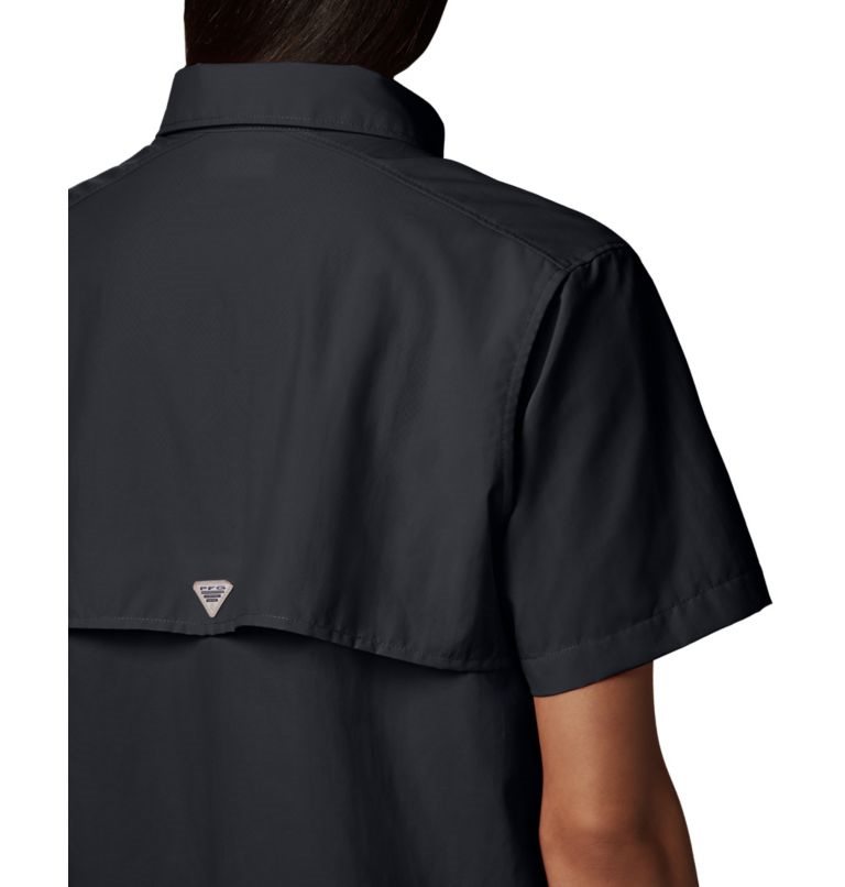 Women's Columbia PFG Bahama Short Sleeve Shirts Black | CA-MC185