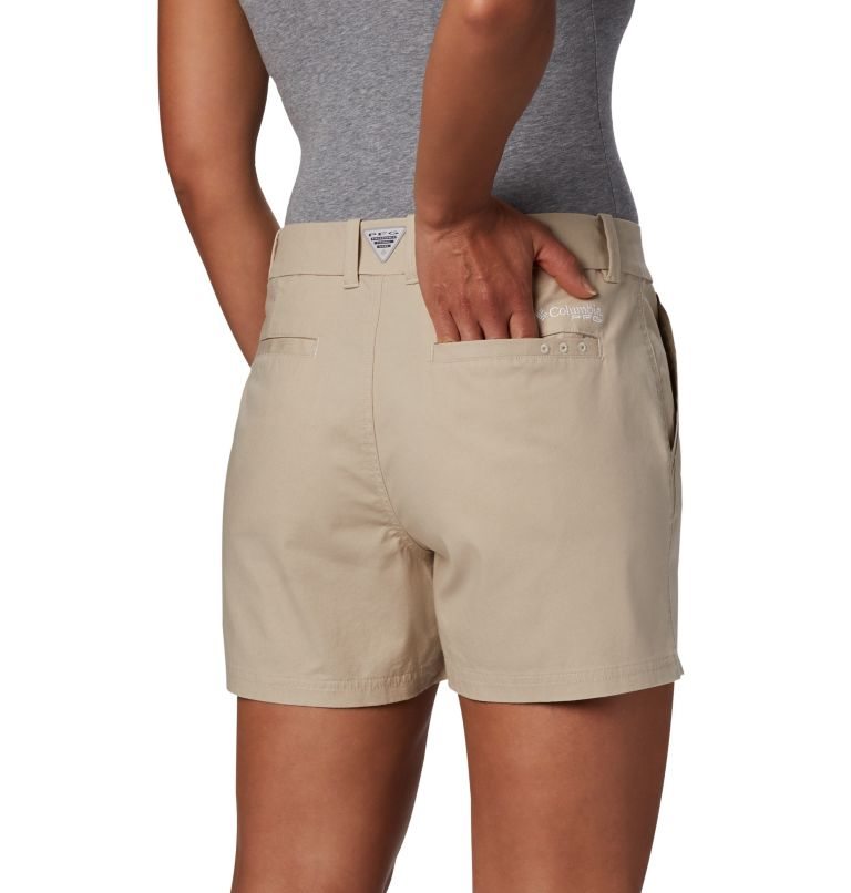 Women's Columbia PFG Bonehead Stretch Shorts Khaki | CA-F4C31