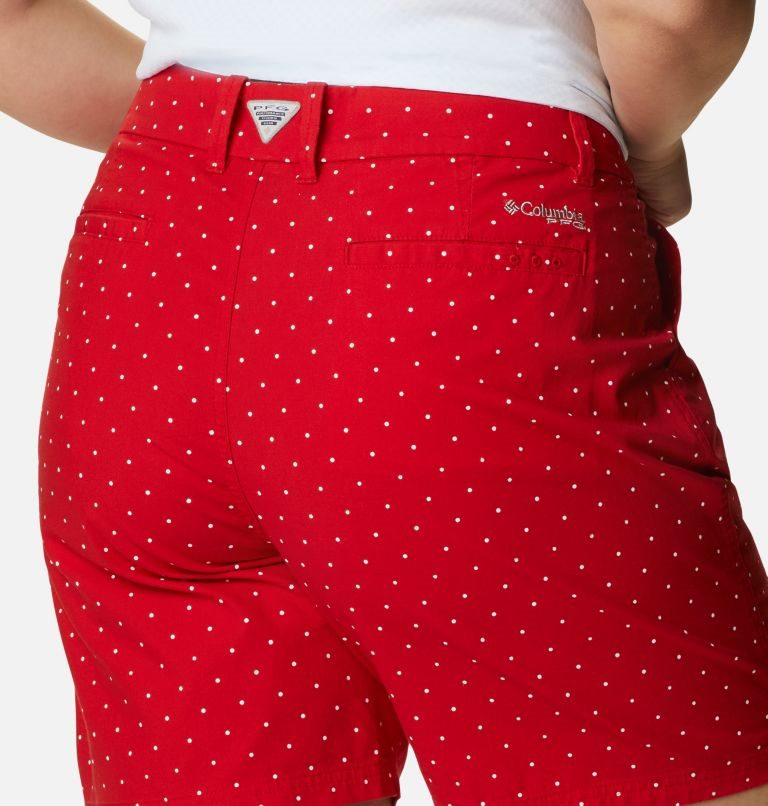 Women's Columbia PFG Bonehead Stretch Shorts Red | CA-M5C83