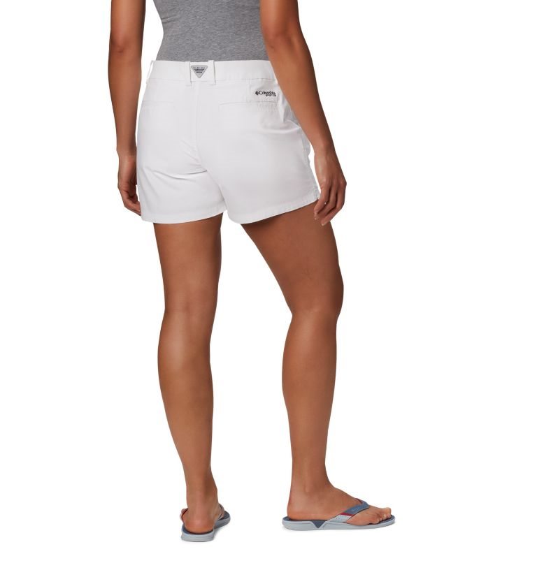 Women's Columbia PFG Bonehead Stretch Shorts White | CA-QC03A