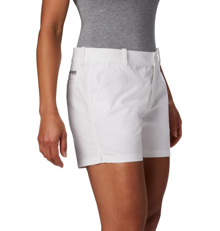 Women's Columbia PFG Bonehead Stretch Shorts White | CA-QC03A