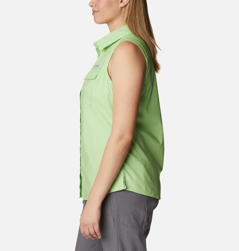 Women's Columbia PFG Bonehead Stretch Sleeveless Shirts Green | CA-JC164