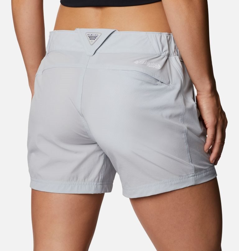 Women's Columbia PFG Coral Point III Shorts Light Grey | CA-ELC34
