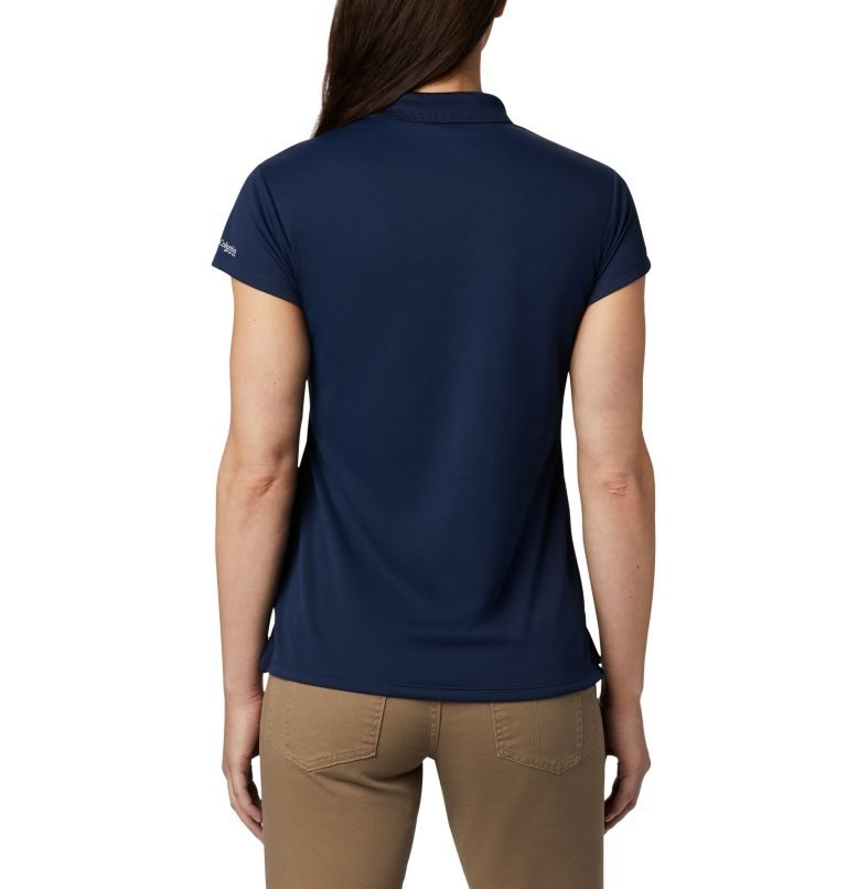 Women's Columbia PFG Innisfree Short Sleeve Polo Shirts Navy | CA-C6C35