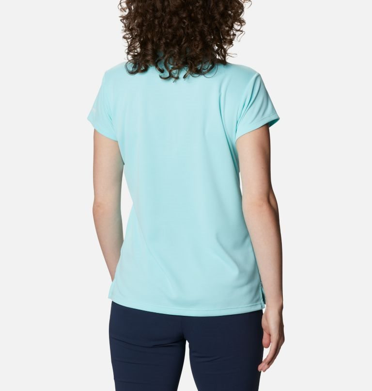 Women's Columbia PFG Innisfree Short Sleeve Polo Shirts Turquoise | CA-CA1L8