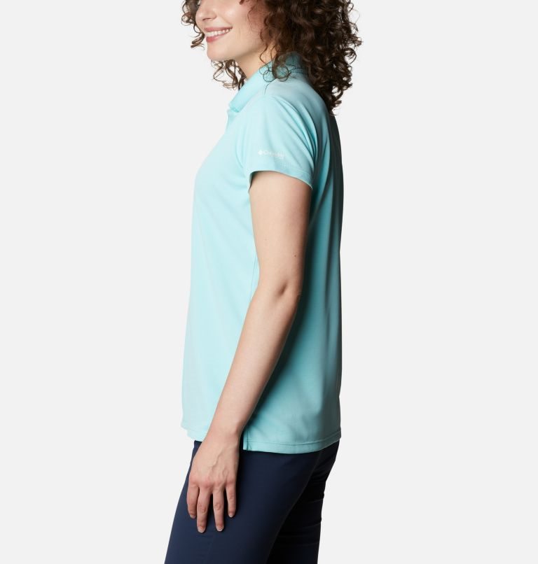 Women's Columbia PFG Innisfree Short Sleeve Polo Shirts Turquoise | CA-CA1L8