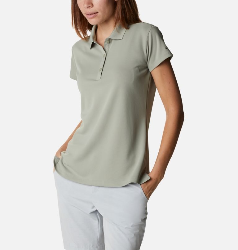 Women's Columbia PFG Innisfree Short Sleeve Polo Shirts Mint | CA-JA5C4