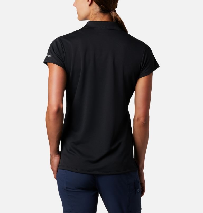Women's Columbia PFG Innisfree Short Sleeve Polo Shirts Black | CA-N0356
