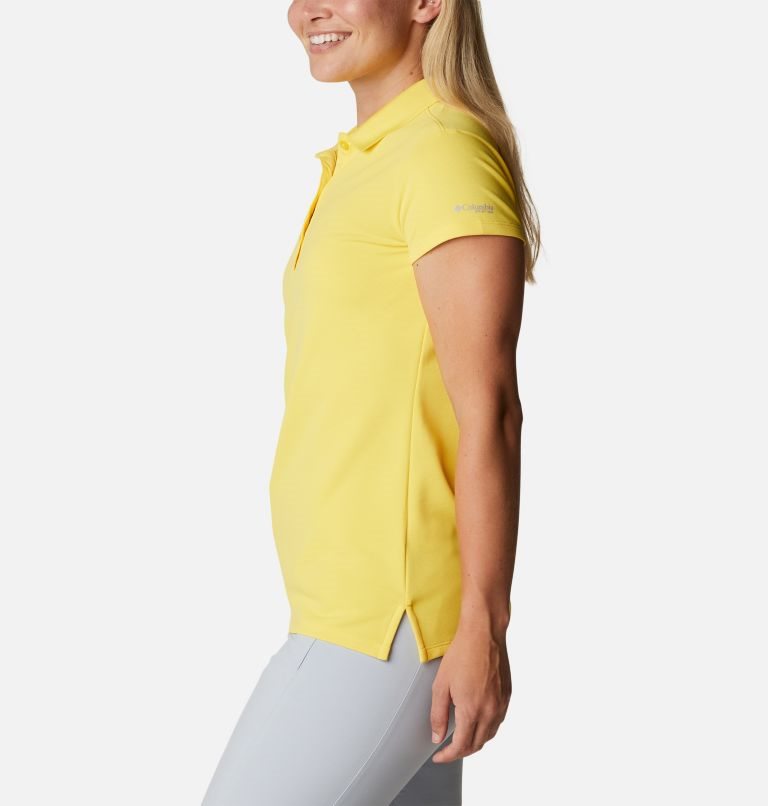Women's Columbia PFG Innisfree Short Sleeve Polo Shirts Yellow | CA-NA053
