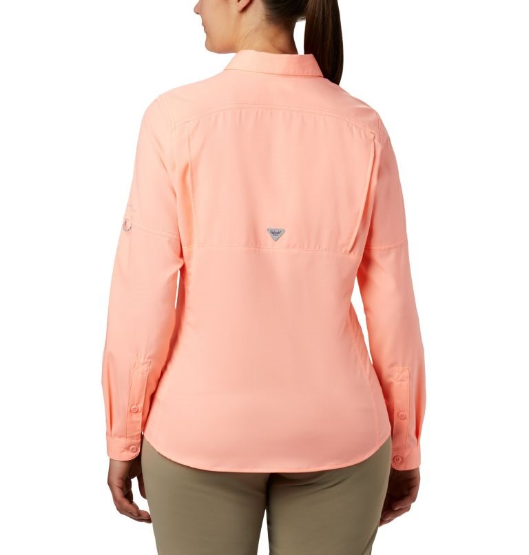 Women's Columbia PFG Lo Drag Long Sleeve Shirts Pink | CA-SL653