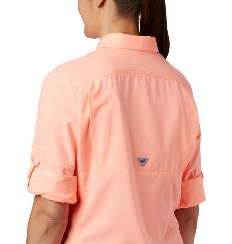Women's Columbia PFG Lo Drag Long Sleeve Shirts Pink | CA-SL653