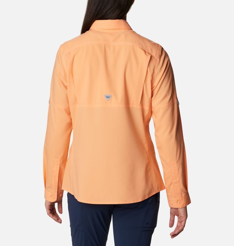 Women's Columbia PFG Lo Drag Long Sleeve Shirts Orange | CA-X5LC6