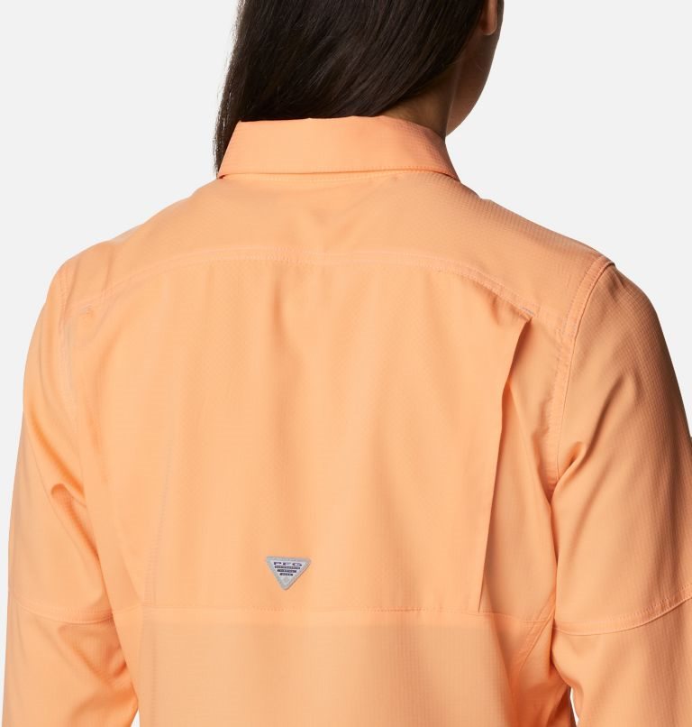 Women's Columbia PFG Lo Drag Long Sleeve Shirts Orange | CA-X5LC6
