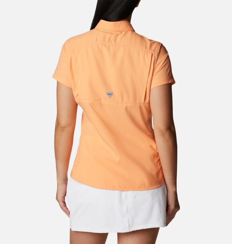 Women's Columbia PFG Lo Drag Short Sleeve Shirts Orange | CA-G1534